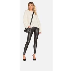 Spanx Women's Classic Pull-On Faux Leather Leggings Stretch Black Size Small‎